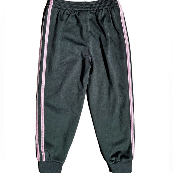 Adidas 5T Girls  Black/Pink Track Pants - Picture 3 of 4